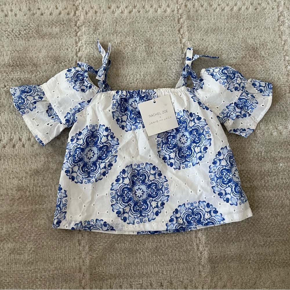 JANIE AND JACK X RACHEL ZOE baby patterned off the shoulder top